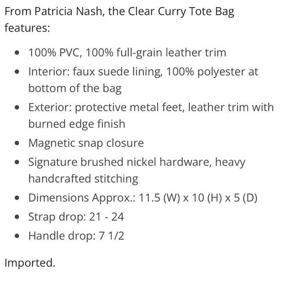 Patricia Nash Clear Curry Tote with Brown Braided Leather Trim - Picture 5 of 5